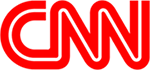 CNN logo with bold red text on a transparent background.