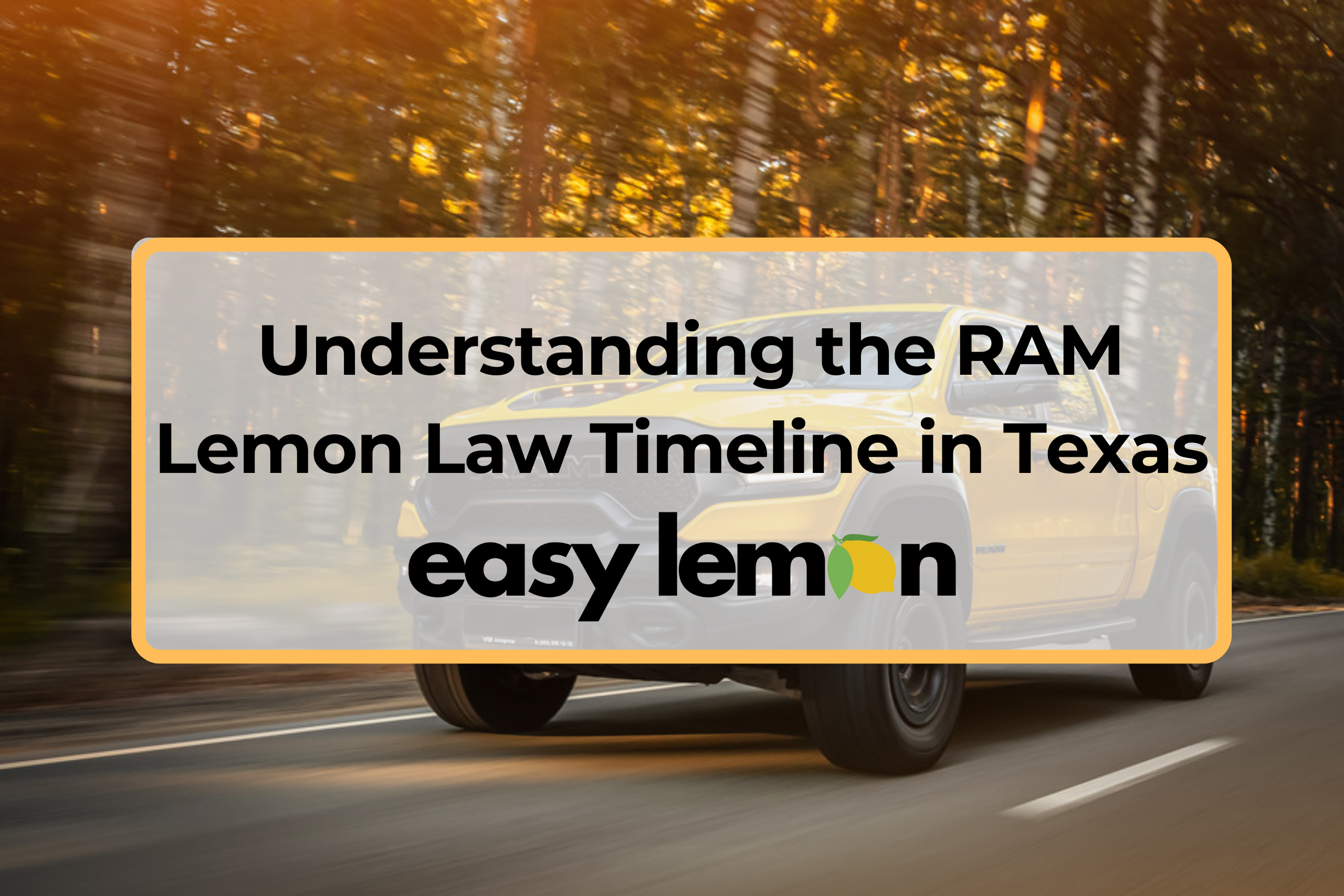 RAM truck driving on a Texas road, illustrating the ram lemon law timeline texas and the consumer process for defective vehicles.