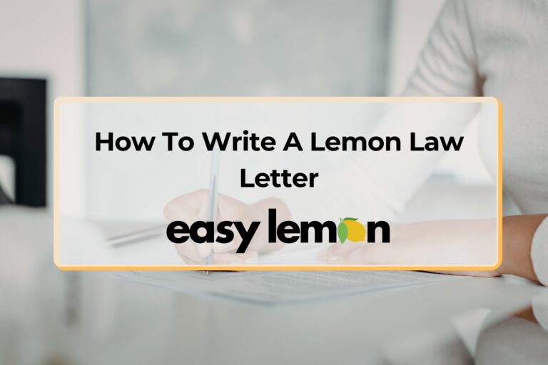 How To Write A Lemon Law Letter