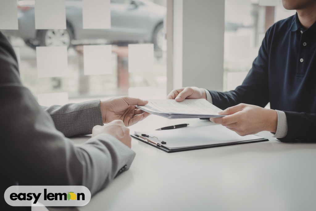 Florida lemon law repair orders handed over at a dealership service desk