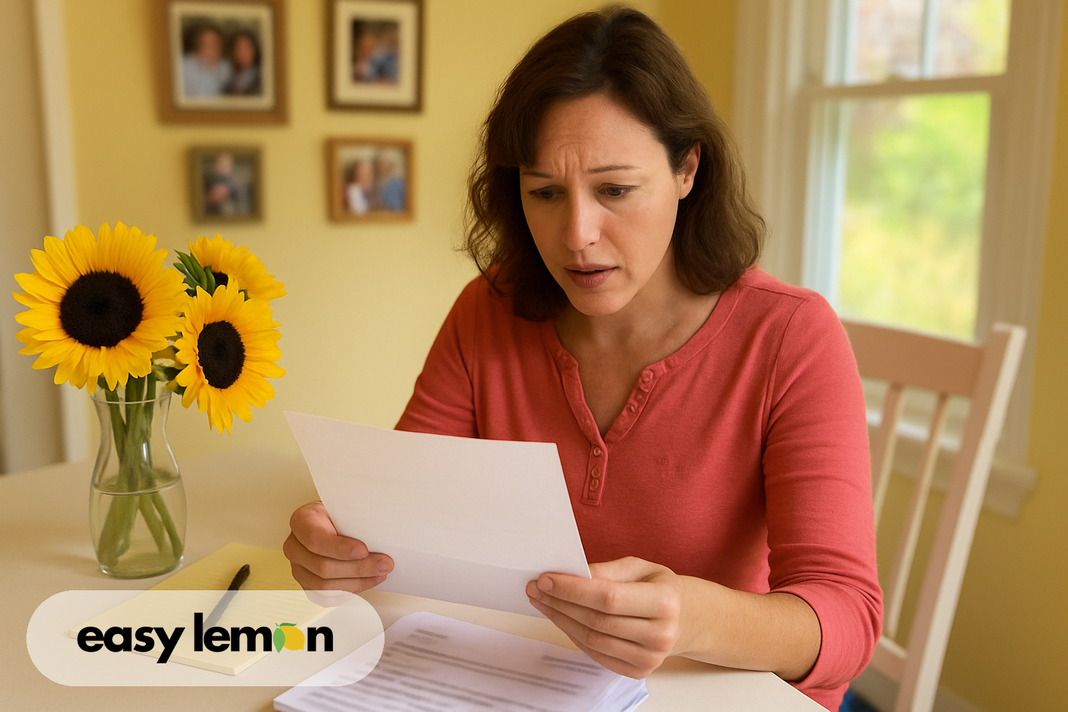 Alabama driver reading a manufacturer response letter at the kitchen table