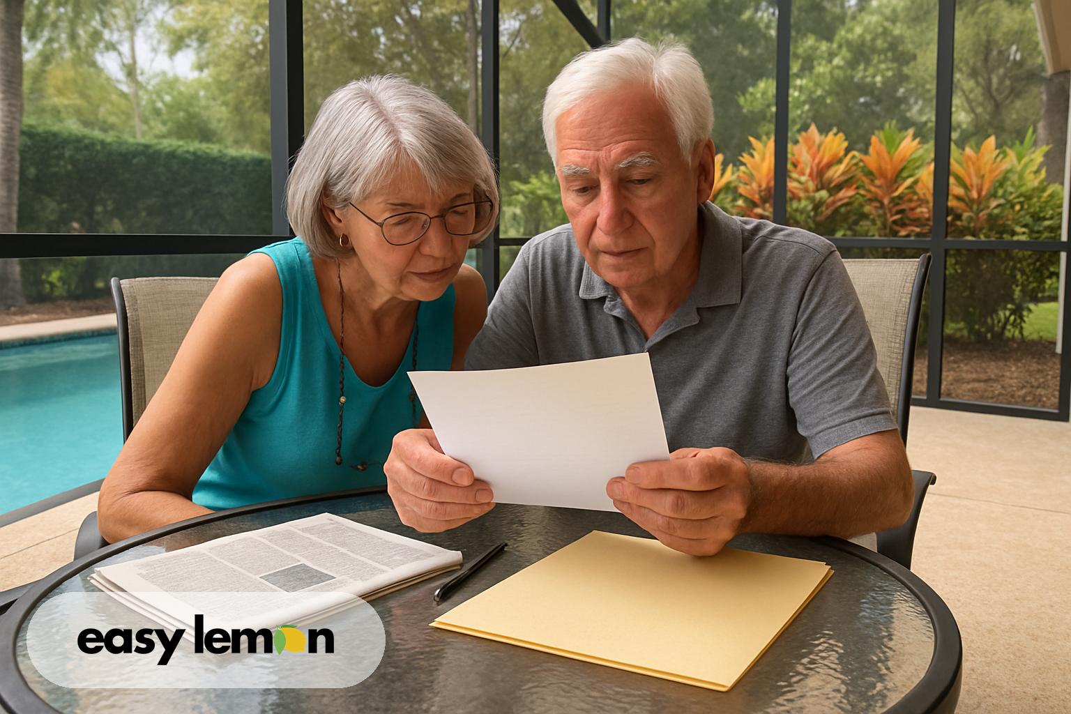 Florida driver reading manufacturer correspondence