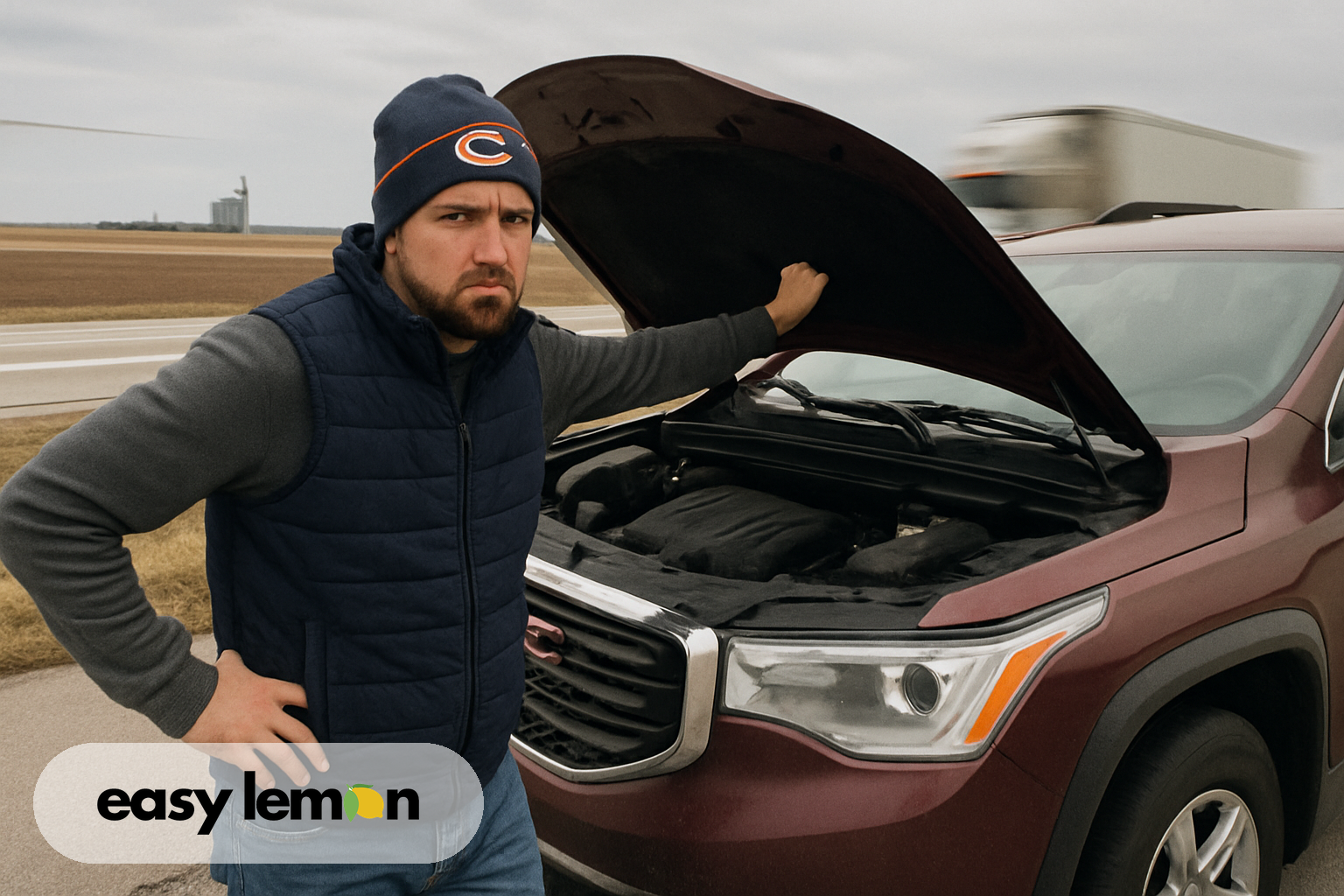 Illinois driver pulled over checking under the hood