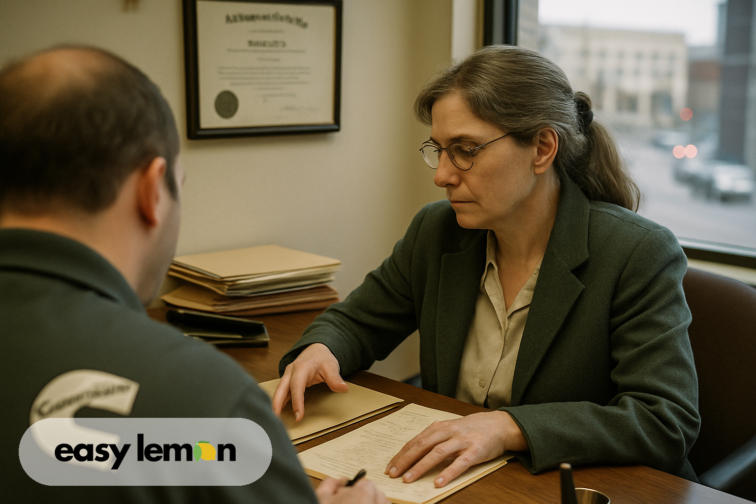Indiana lemon law attorney consulting with a client