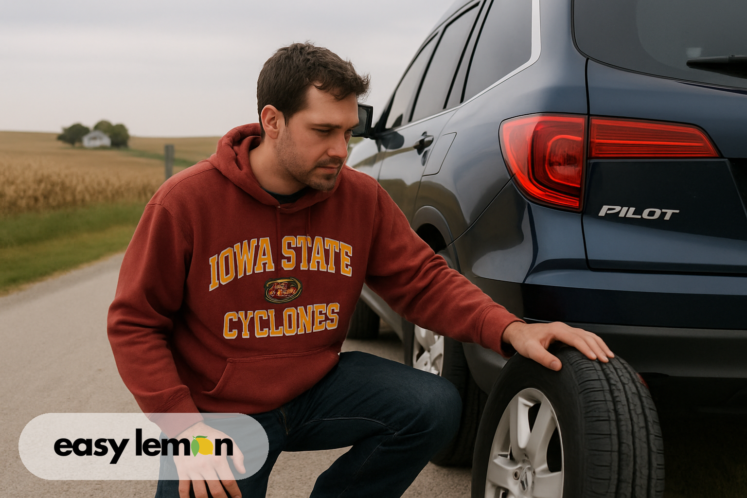 Iowa driver pulled over checking under the hood