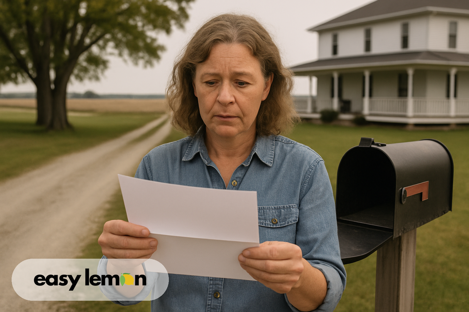 Iowa driver reading manufacturer correspondence about how to file a lemon law claim in Iowa