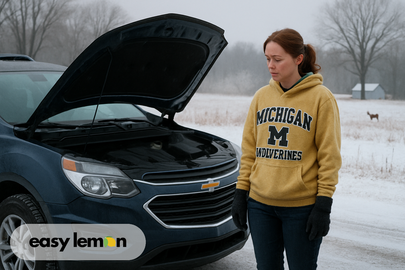 Michigan driver pulled over checking under the hood