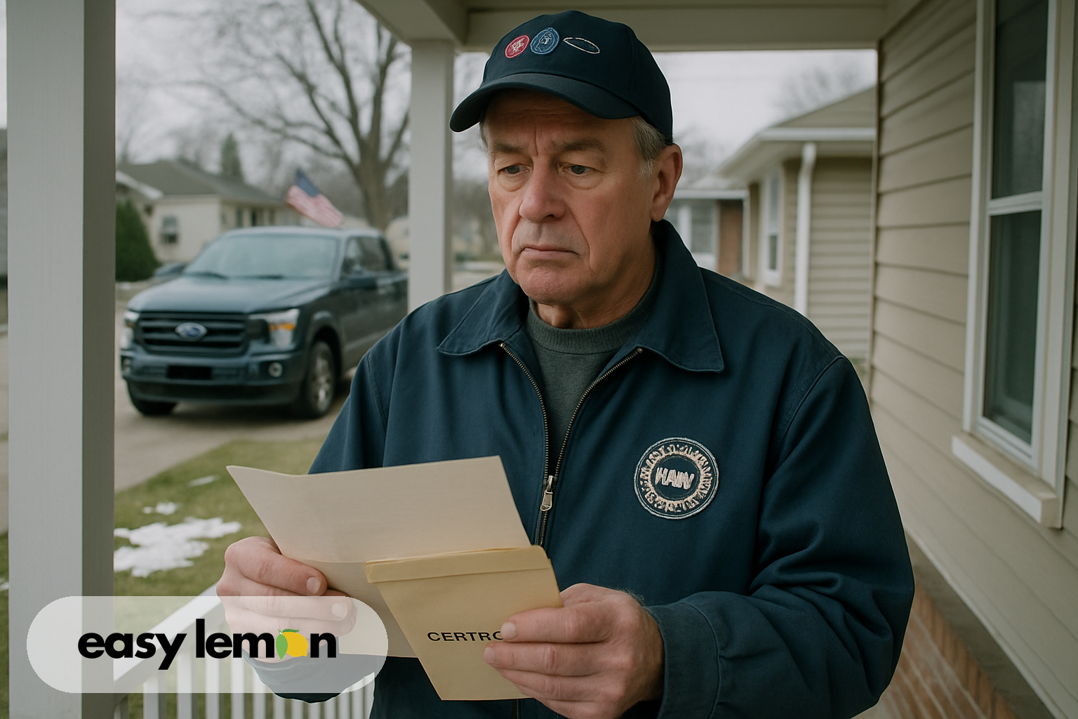 Michigan driver reading manufacturer correspondence