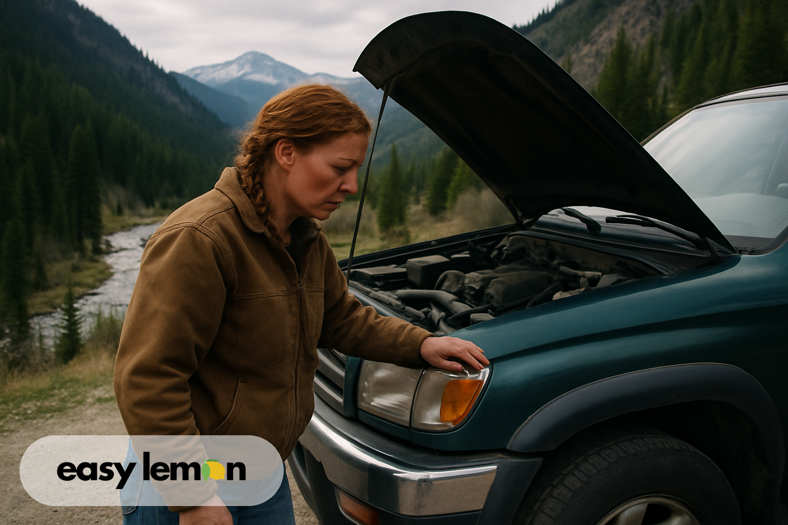 Montana driver beside a defective vehicle — the trigger for how to file a lemon law claim in Montana