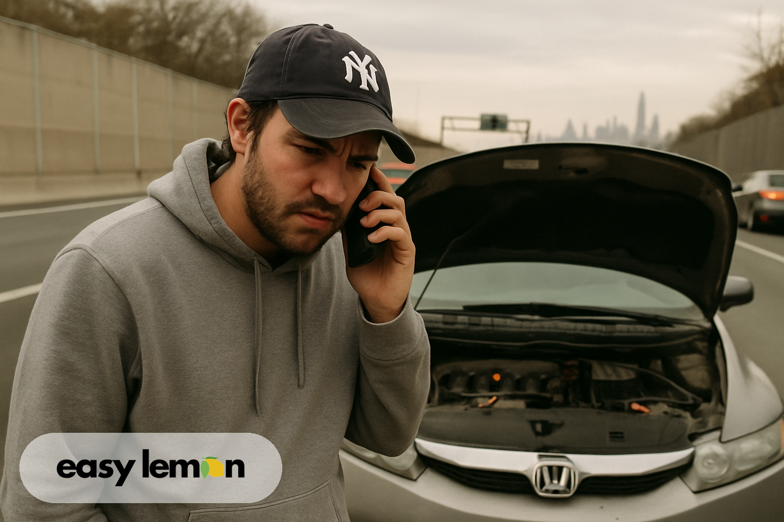 New York driver beside a defective vehicle — the trigger for how to file a lemon law claim in New York