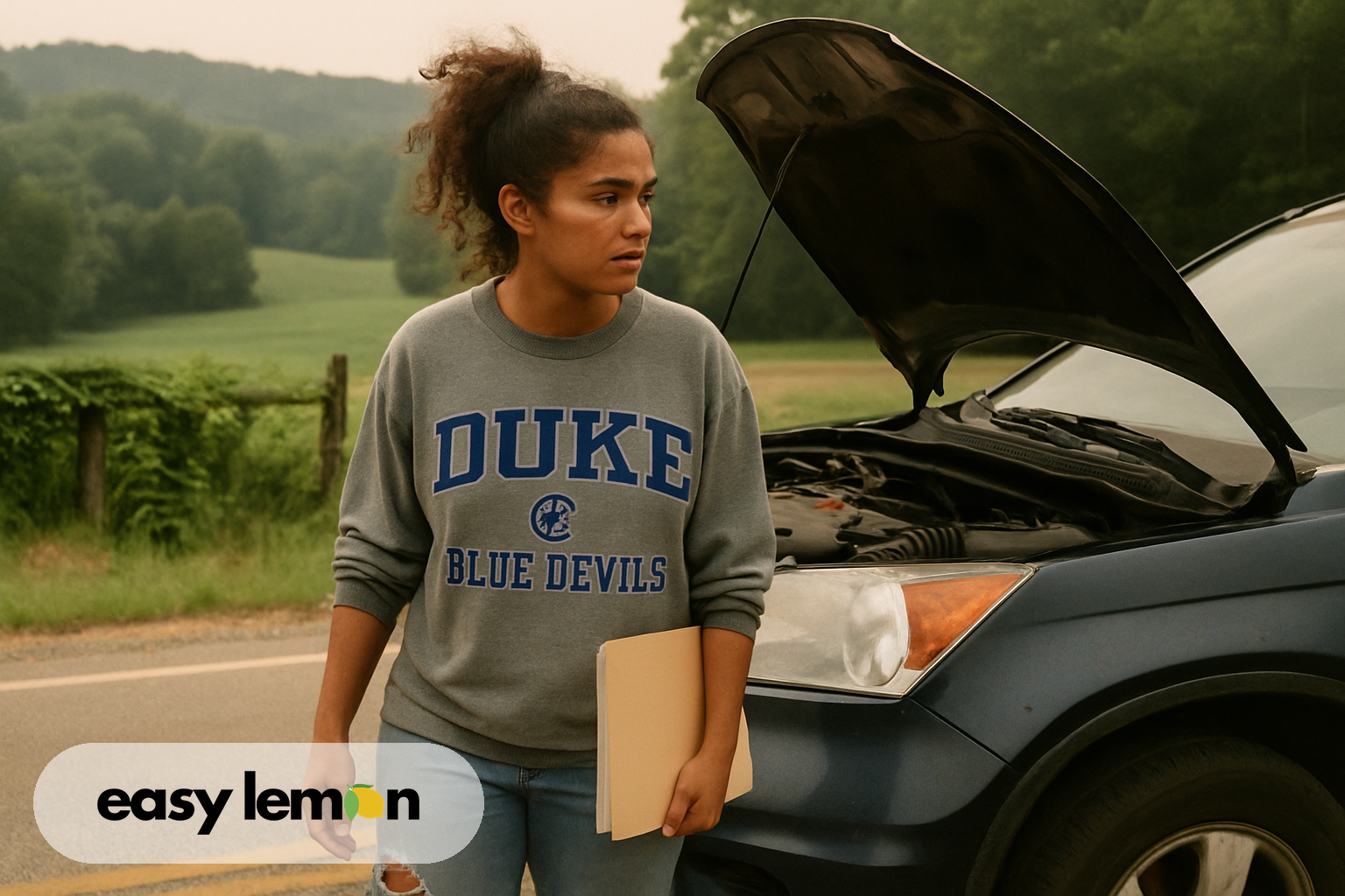 North Carolina driver beside a defective vehicle — the trigger for how to file a lemon law claim in North Carolina