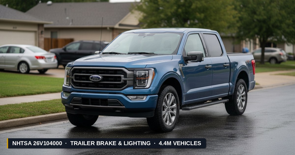 2021-2027 Ford F-150 — NHTSA recall 26V104000: Defecto de Frenos y Luces de Remolque afectando 4.4M vehículos