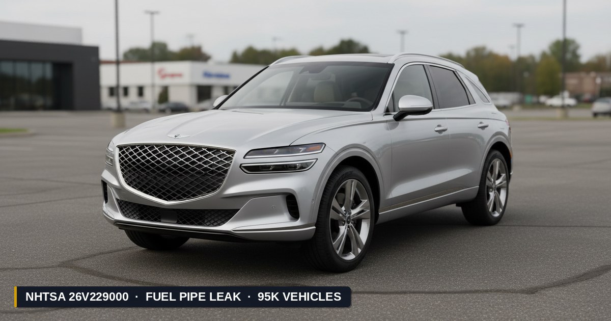 2021-2026 Genesis GV70 — NHTSA recall 26V229000: Defecto de Fuga en Tubería de Combustible afectando 95K vehículos