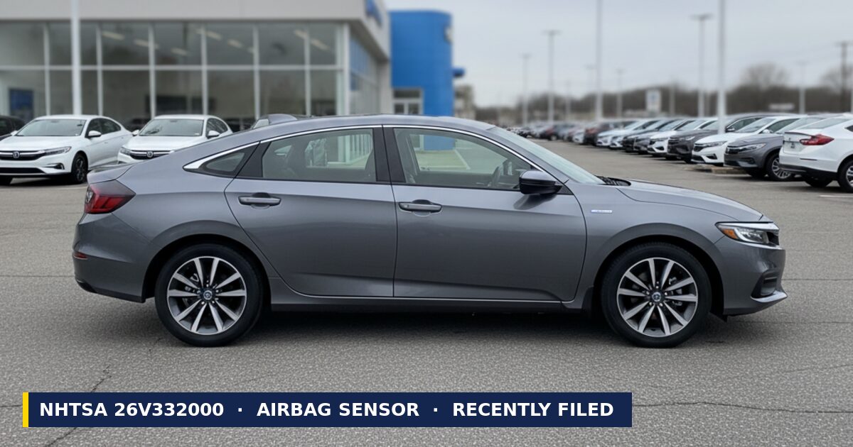 Honda Insight — NHTSA recall 26V332000: Front Passenger Airbag Sensor Defect, recently filed