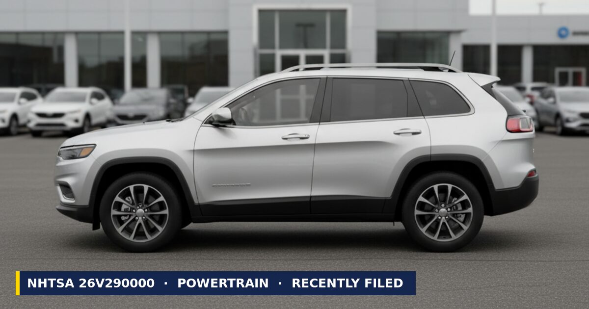 2026 Jeep Cherokee — NHTSA recall 26V290000: Powertrain Defect, recently filed