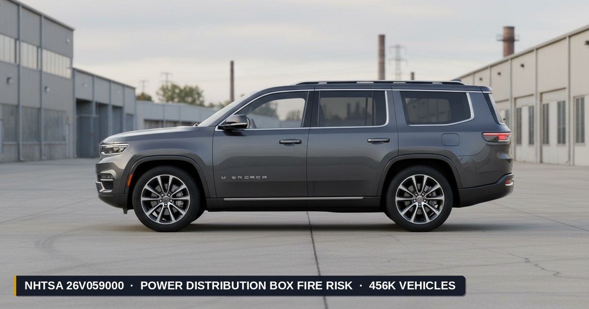 2024-2026 Jeep Wagoneer S — NHTSA recall 26V059000: Riesgo de Incendio en Caja de Distribución de Energía afectando 456K vehículos