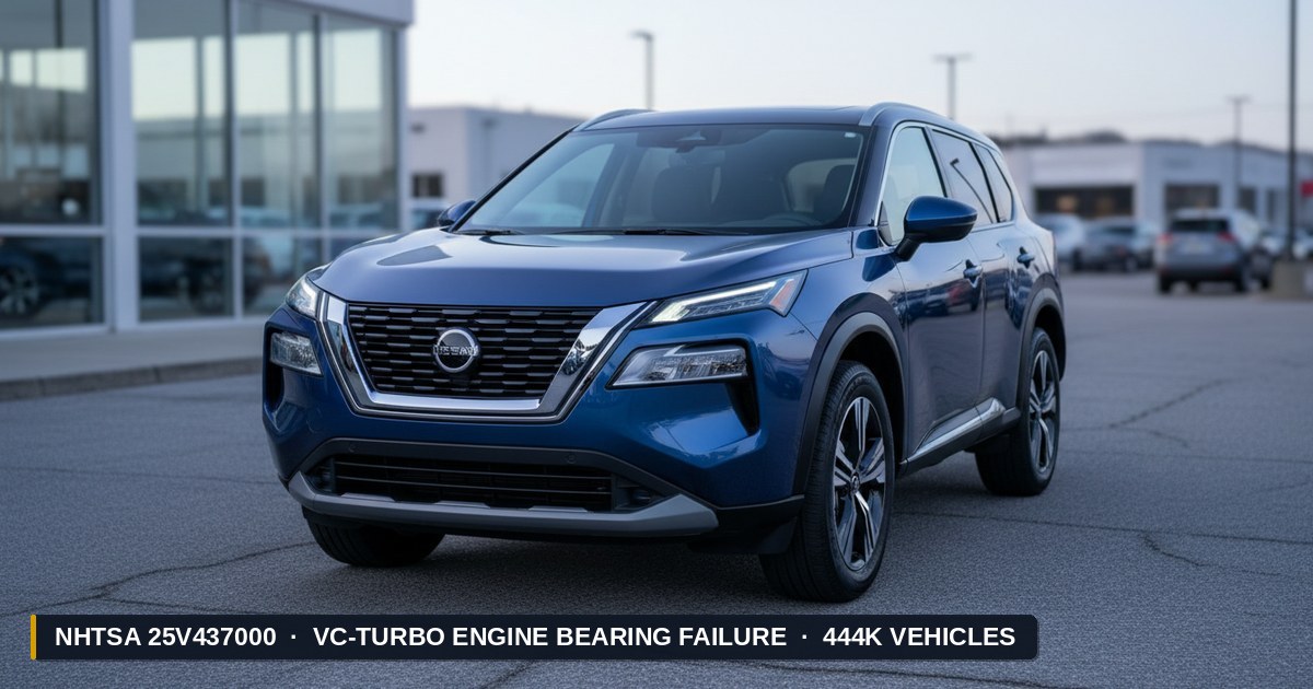 2019-2024 Nissan Rogue — NHTSA recall 25V437000: Falla de Cojinete del Motor VC-Turbo afectando 444K vehículos