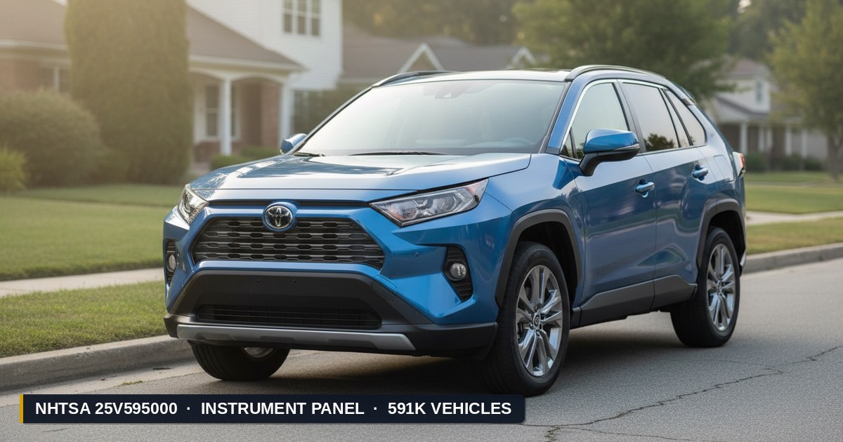 2023-2025 Toyota RAV4 — NHTSA recall 25V595000: Defecto del Panel de Instrumentos afectando 591K vehículos