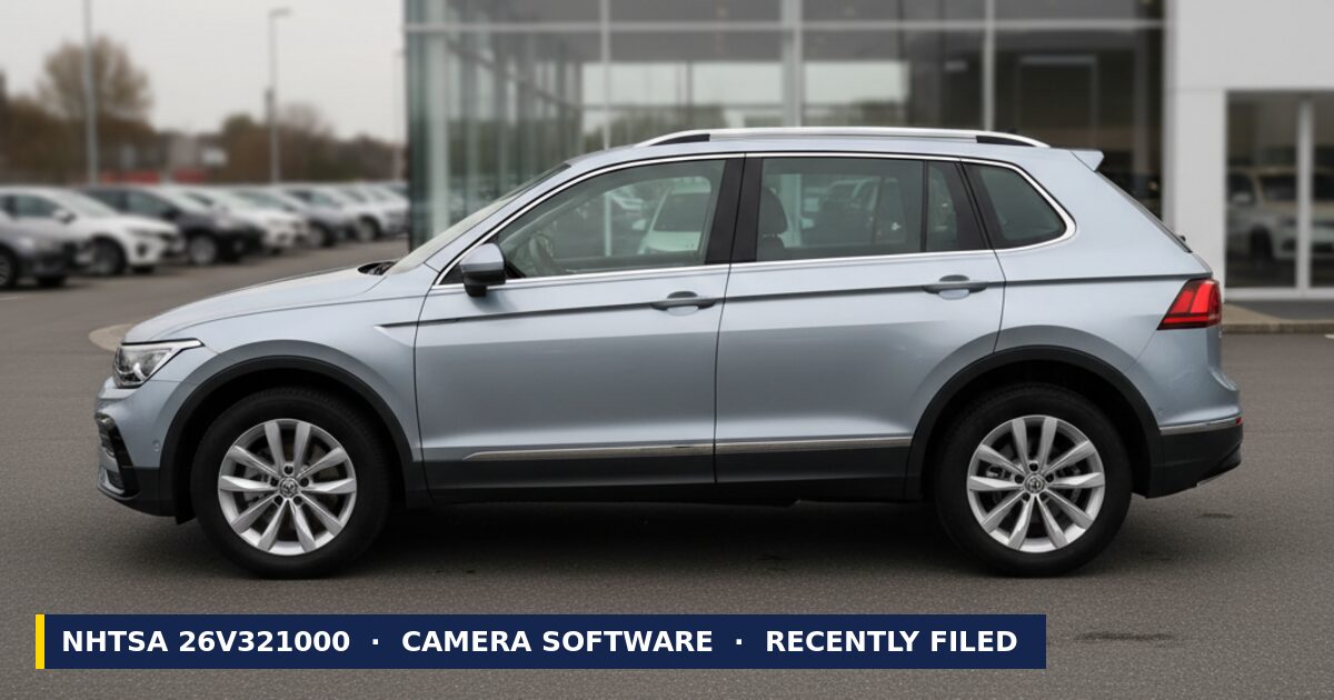 2026 Volkswagen Tiguan — NHTSA recall 26V321000: Rearview Camera Software Defect, recently filed