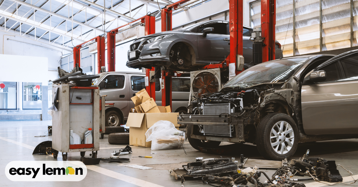 Vehicles undergoing repeated repairs at a Washington repair shop